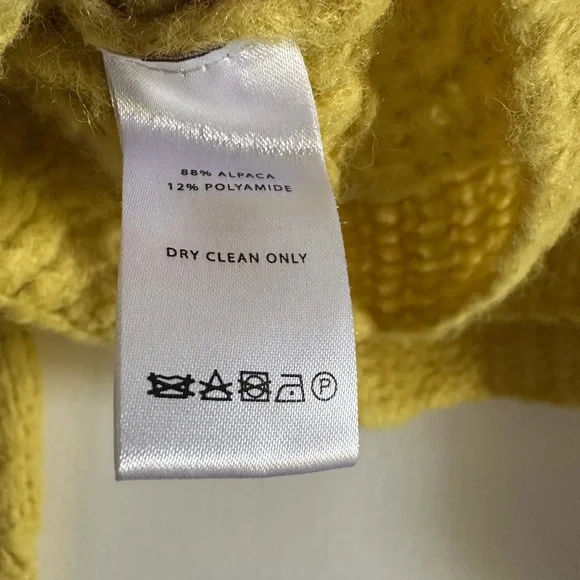 Lilla P Yellow Cropped Boatneck Peruvian Alpaca Knit Sweater size Small EUC - Picture 6 of 10